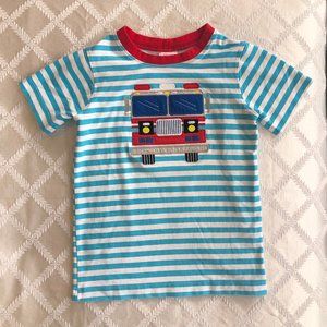 RicRac and Ruffles Striped Fire Truck Shirt
